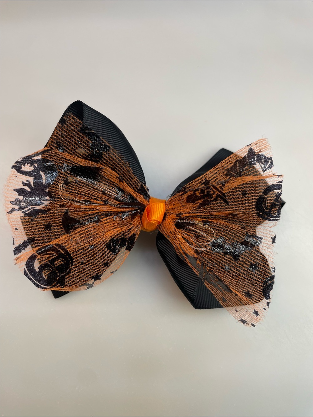 Halloween Light Up Kids Black Hair Bow